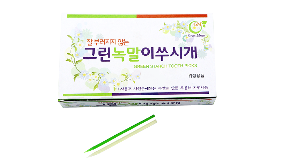 그린 녹말 이쑤시개(종이각)